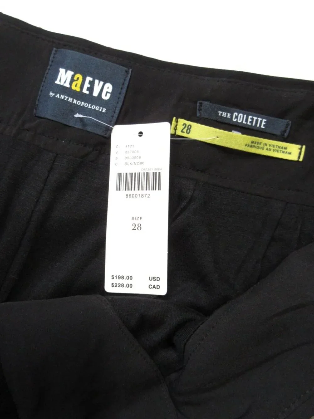NWT Maeve by Anthropologie Colette in Black Silver Sequin Wide-Leg Crop Pants 28 - Picture 8 of 13